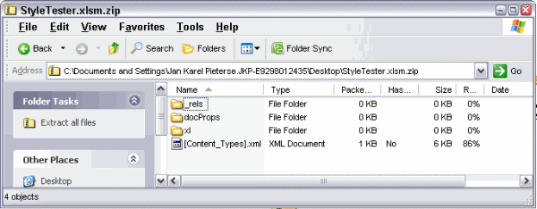 Contents of an Excel xlsm file