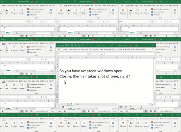 Closing all Excel windows at once