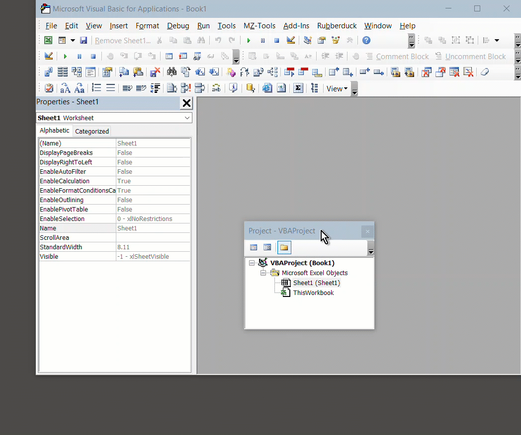 Here is how you dock the VBA project explorer where you want it