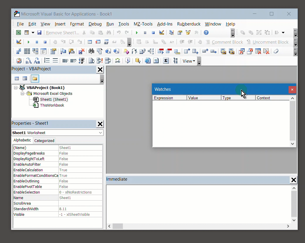 Here is how you dock the VBA project explorer where you want it