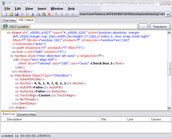Our xml displayed in XML notepad