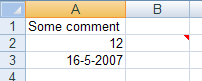 Content of worksheet Comments (cell B2 contains a cell comment)