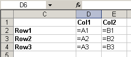 An area of cells I wish to transpose