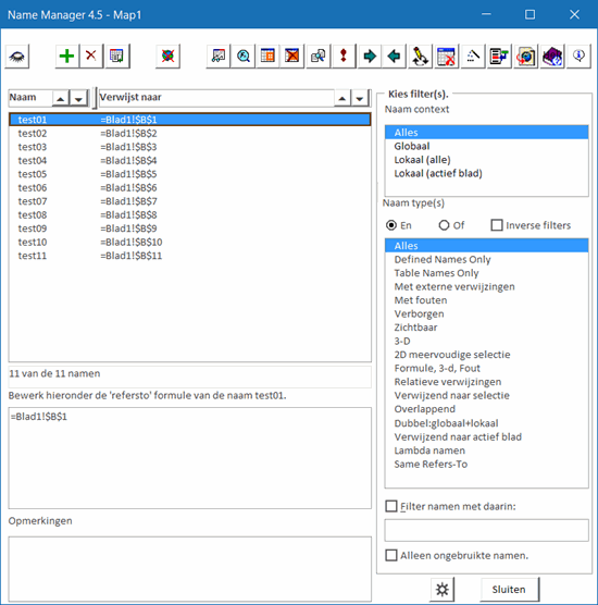 Name Manager invoegtoepassing voor Excel