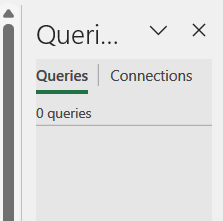 Queries and Connections taskpane in narrow state