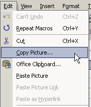 part of Excel's Edit menu when clicked whilst holding down the shift key