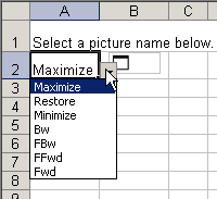A Data Validation in-cell drop down
