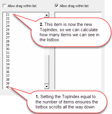 Trick to get the height of an item in the listbox