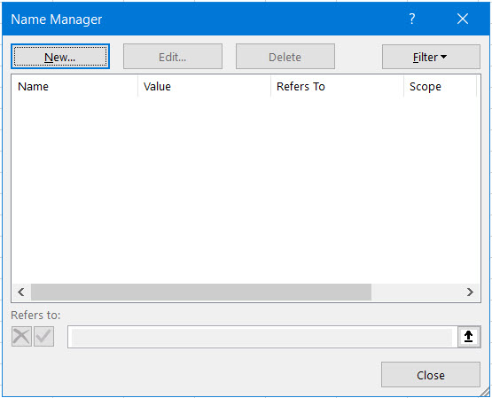 Excel's Name Manager