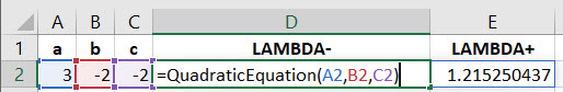 De LAMBDA naam gebruiken in een formule
