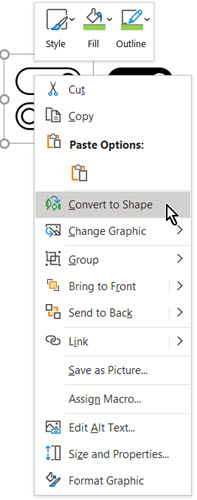 Converting an icon to a shape is easy