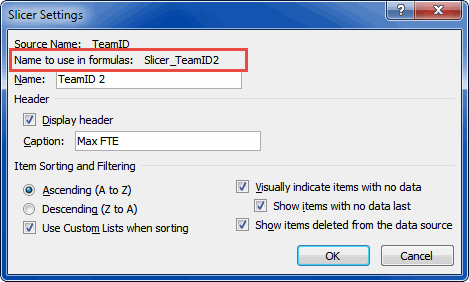 Slicer settings dialog, needed name highlighted in red