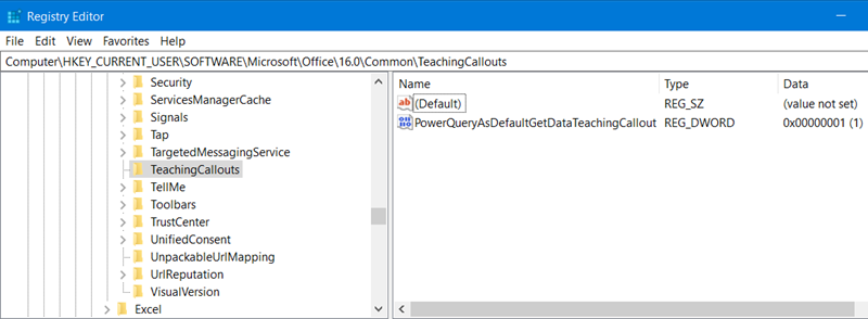 Teaching callout in te registry