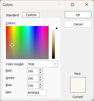 Cell fill Color picker with the color I need