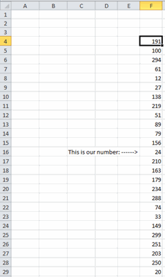 Wheel Of Fortune In Excel, Just the numbers