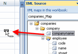 Dragging an element to an Excel cell