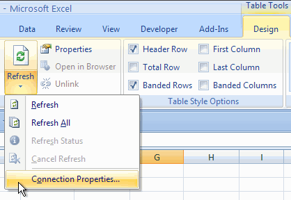 Changing connection properties to Import another XML file into Excel